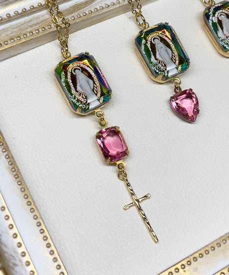 vintage galass （pink×cross）