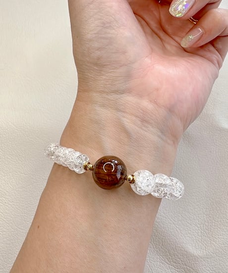 High Quality Copper Rutile Quartz  × Crackle Quartz