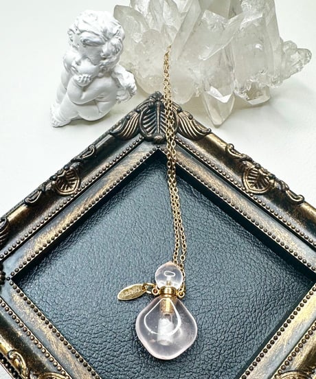 Rose Quartz Bottle Pendant Necklace