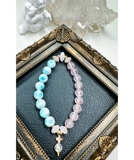 Larimar × Crackle Rosequartz