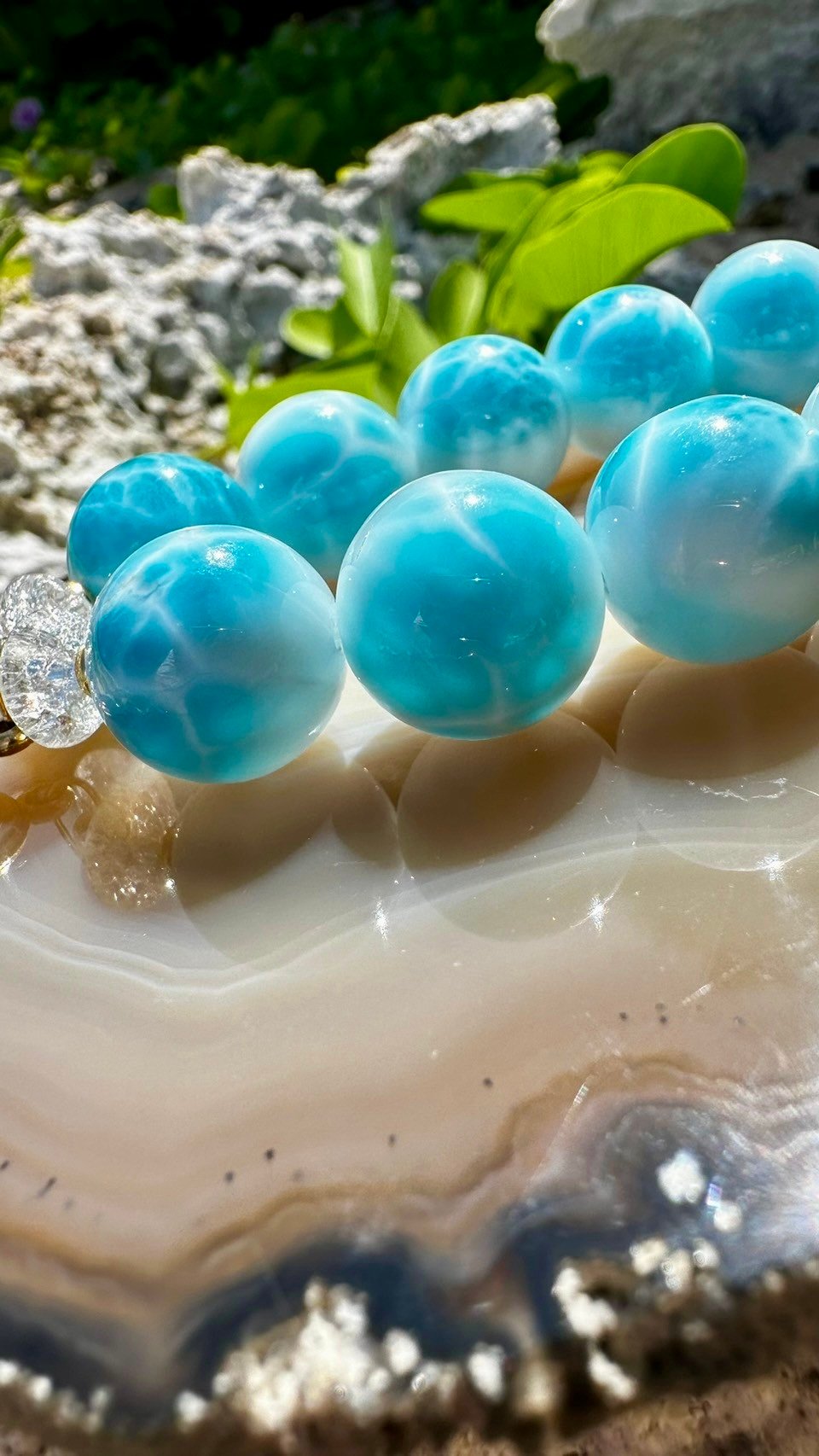高品質、上質な「Larimar」 美品・黒点無し・現品】ラリマー