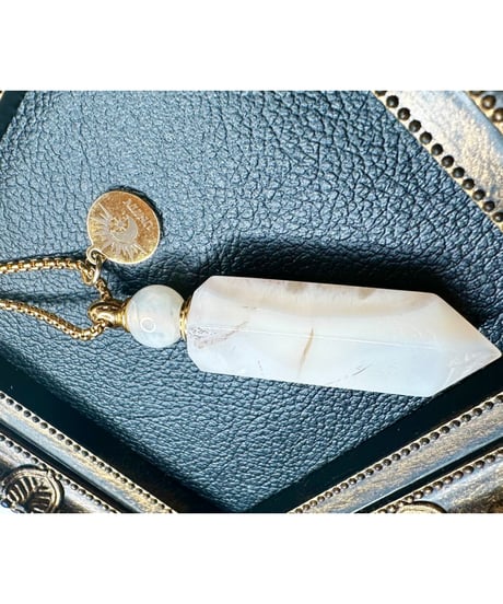 White Crystal Point Bottle Necklace Pendant