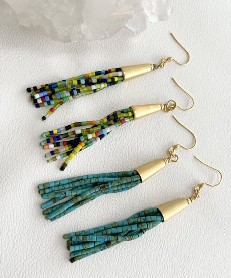 turquoise フリンジピアス