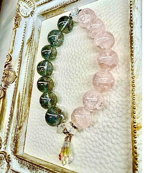 Silver Flash Crystal × Crackle Rosequartz