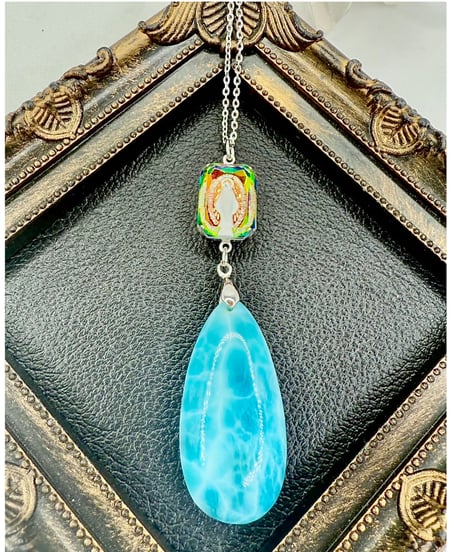 vintage glass × High Quality Larimar （限定１本）