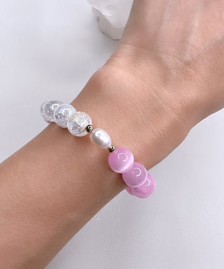 Selenite × Rainbow Crackle Quartz