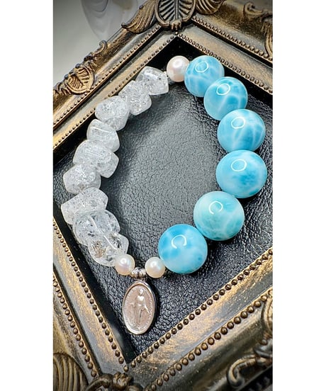 High Quality Larimar × High Quality Crackle Quartz