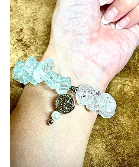 Raw Cyan Crystal × Crackle Quartz