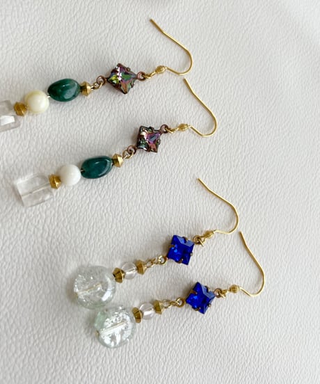 glass×Crystal ピアス