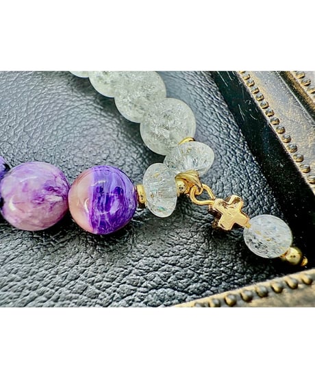 Charoite × Crackle Quartz