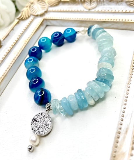 Aquamarine × Blue Stripe Agate