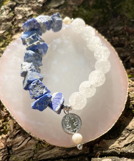 Raw lapis lazuli × Crackle Quartz