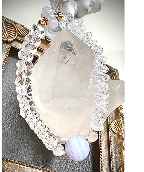 Blue Lace Agate ×  Crackle Quartz × Clear Quartz