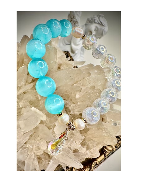 Selenite × Rainbow Crackle Quartz