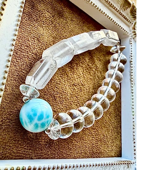 High Quality Larimar × High Quality Crystal × Crystal Roughrock（限定数本）
