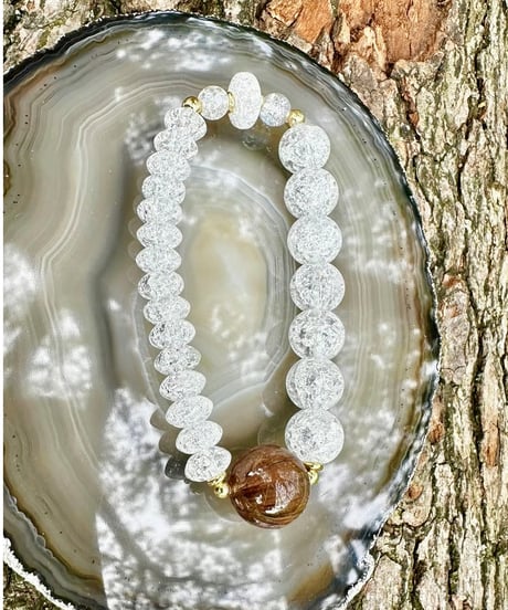 High Quality Copper Rutile Quartz  × Crackle Quartz