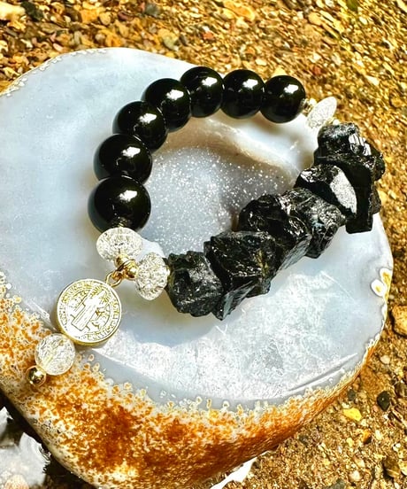 Morion × Raw Tourmaline (限定数本）