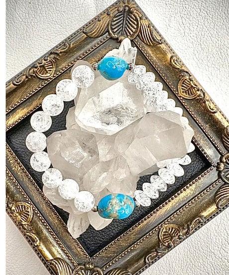 High Quality Kingman Turquoise × Crackle Crystal
