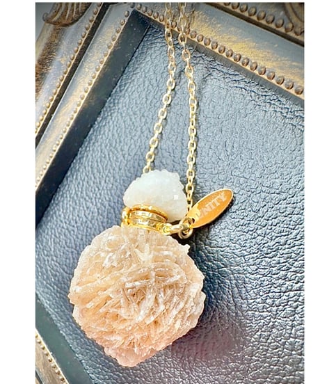 Desert Rose Agate Bottle Pendant Necklace