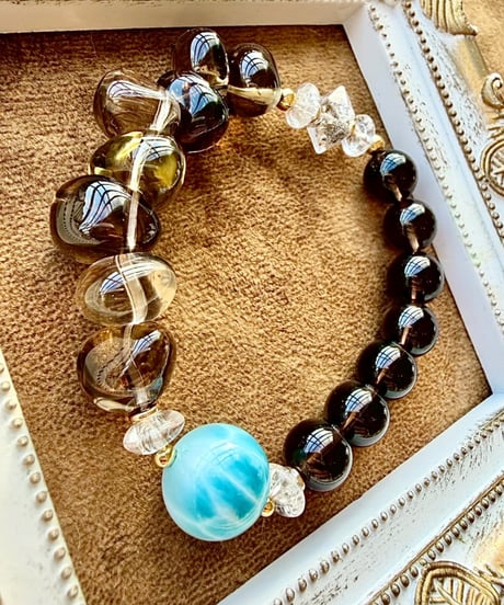 High Quality Larimar × Smoky Quartz × Diamond Quartz （限定1本）