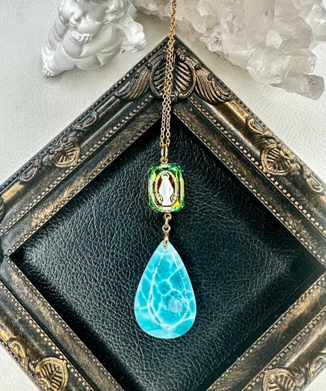 vintage glass × High Quality Larimar （限定１本）