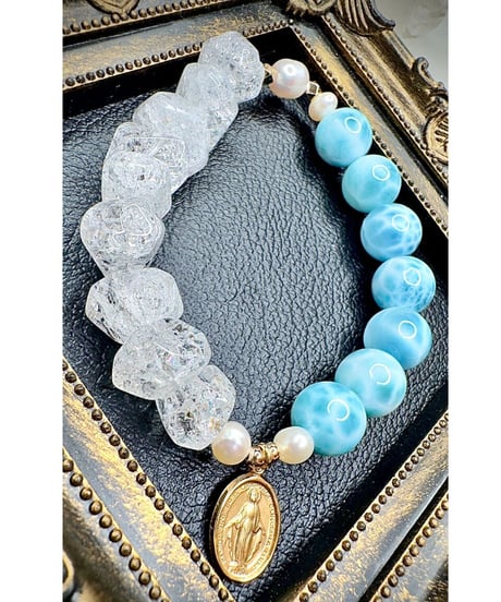 High Quality Larimar × High Quality Crackle Quartz