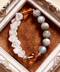 High Quality Labradorite × Crackle Quartz × Amber 　(数本限定）