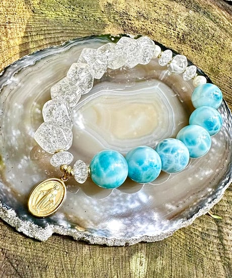 High Quality Larimar × High Quality Crackle Quartz