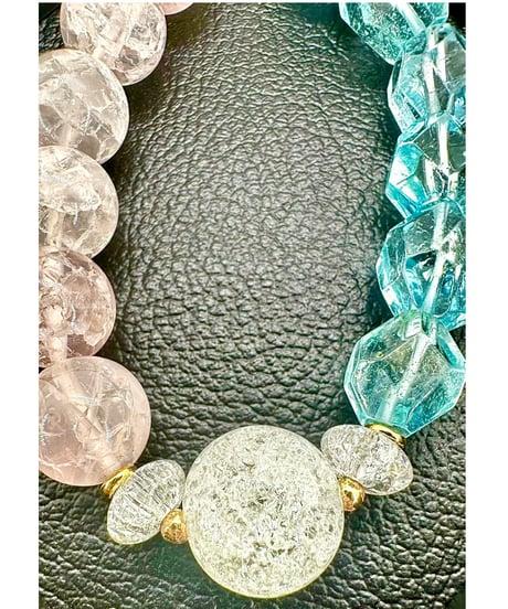 Blue Topaz × Crackle Rosequartz（限定1本）