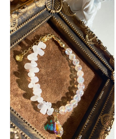 Rainbowcrystal×Moon stone（スワロフスキークリスタルチャーム）