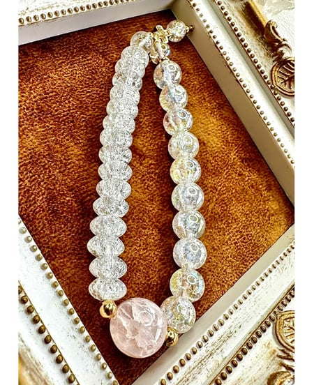 Rainbow Crackle Quartz × Crackle Rosequartz × Crackle Quartz