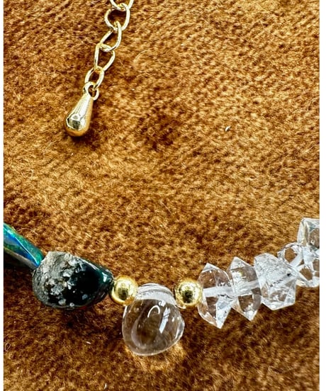 Raw Blue Opal × Herkimer Diamond