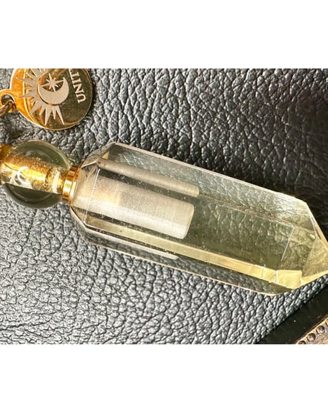 Yellow Quarts  Point Bottle Necklace Pendant