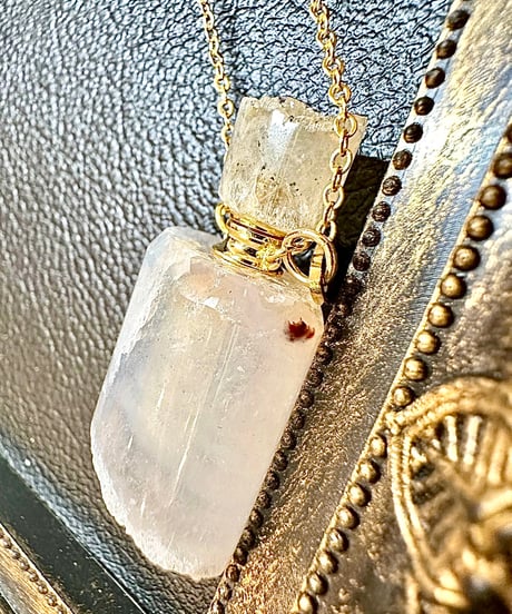 Healing White Agate Bottle Pendant Necklace