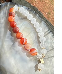 Orange Striped Agate × Crackle Quartz