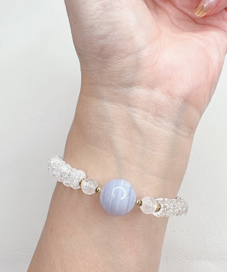 Blue Lace Agate ×  Crackle Quartz × Clear Quartz