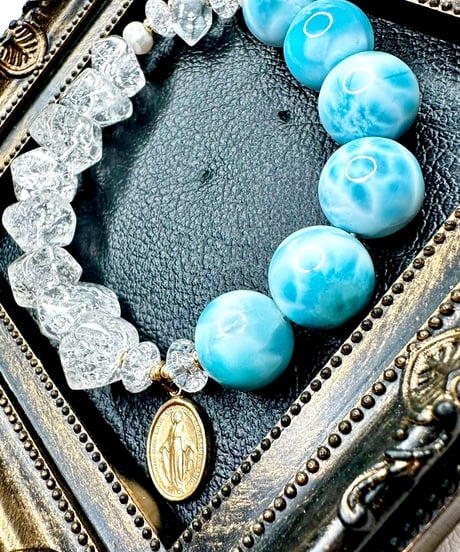 High Quality Larimar × High Quality Crackle Quartz