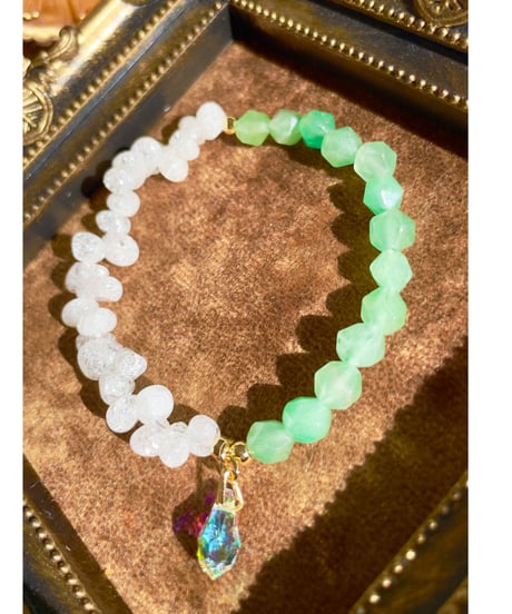 Green aventurine×crystal bracelet
