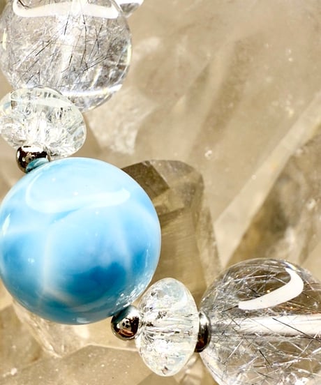 High Quality Blue Rutile Quartz × High Quality Larimar (限定１本)