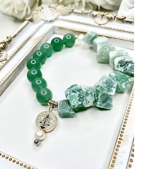 Raw Green aventurine × Green aventurine