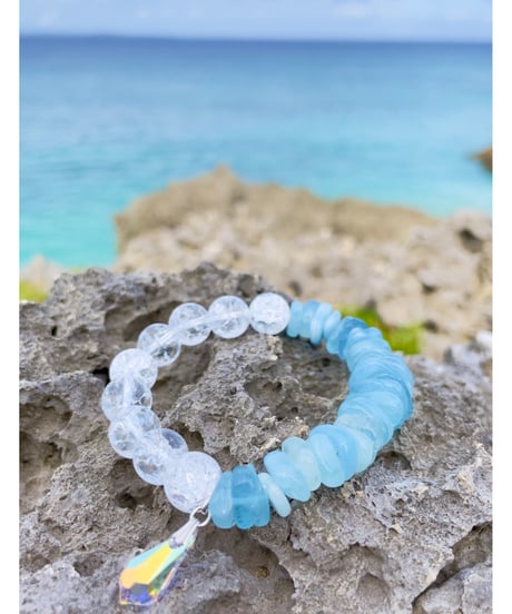 aquamarine×crystal（スワロフスキーチャーム付）