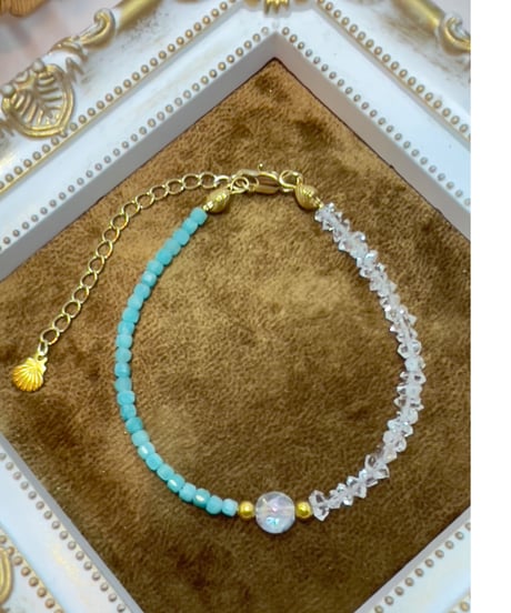 Amazonite× Herkimer Diamond