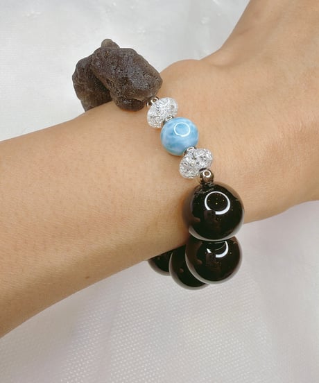 High Quality Larimar × Morion × Cintamani  (限定１本）