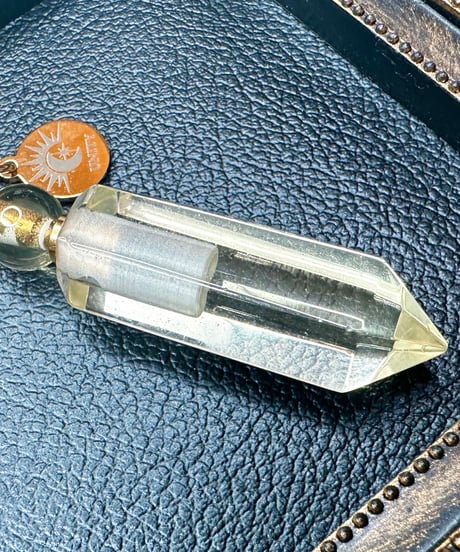 Yellow Quarts  Point Bottle Necklace Pendant