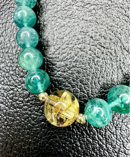 High Quality Emerald × High Quality Golden Rutile Quartz （限定１本）