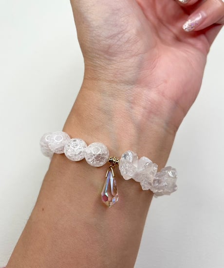 Crackle Quartz✖️Crystal bracelet