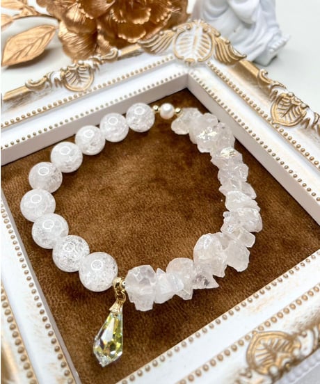 Crackle Quartz✖️Crystal bracelet