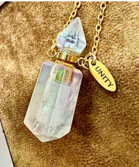 Aura Quartz Crystal Bottle Pendant Necklace