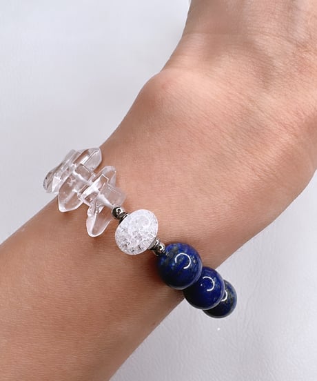 high quality Larimar × high quality Quartz × lapis lazuli