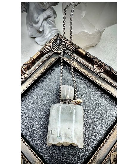Healing White Agate Bottle Pendant Necklace